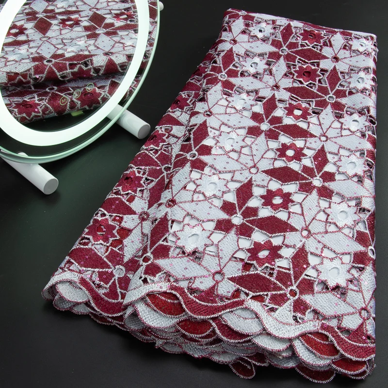 

New Water Soluble Lace Fabric sewing accessories 2023 Two-tone African Guipure Cord Lace Fabric For Women Dresses A3151