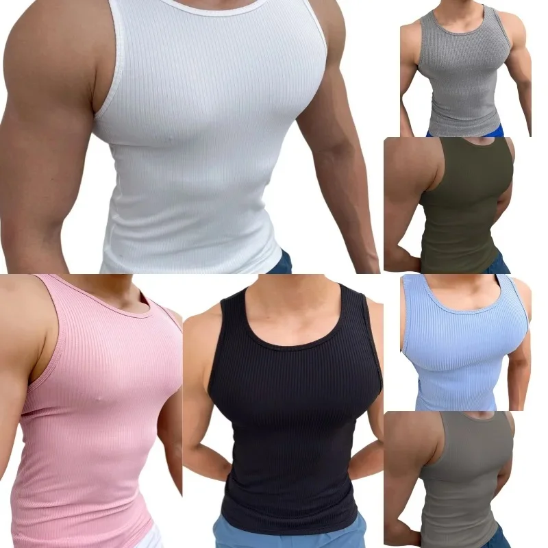 Men's Summer Sleeveless Sports Compression Quick-drying Basketball Shirt For Fitness And Shaping Street Casual Men's Clothing