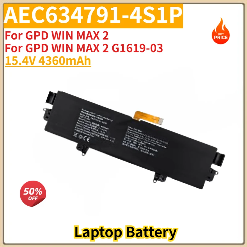 

AEC634791-4S1P High Quality Laptop Battery 15.4V 4360mAh for GPD WIN MAX 2, GPD WIN MAX 2 G1619-03 Brand New Replacement Battery