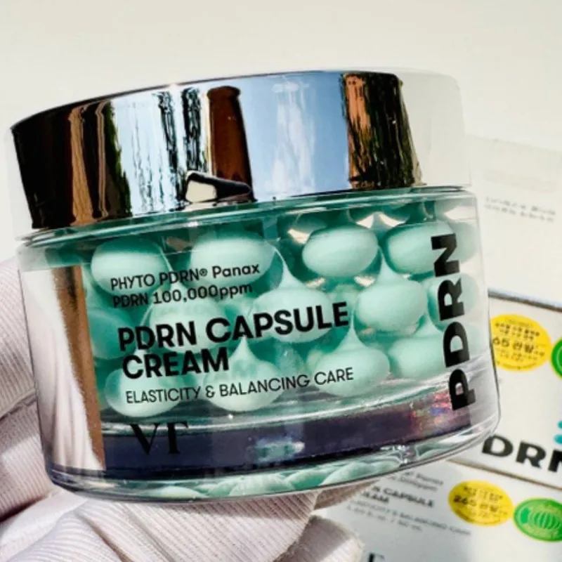 VT PDRN Facial Care - Capsule Cream Elasticity Care, SPF50+ Sun Protection Essence, Overnight Peel Off Mask, Brightening Glow