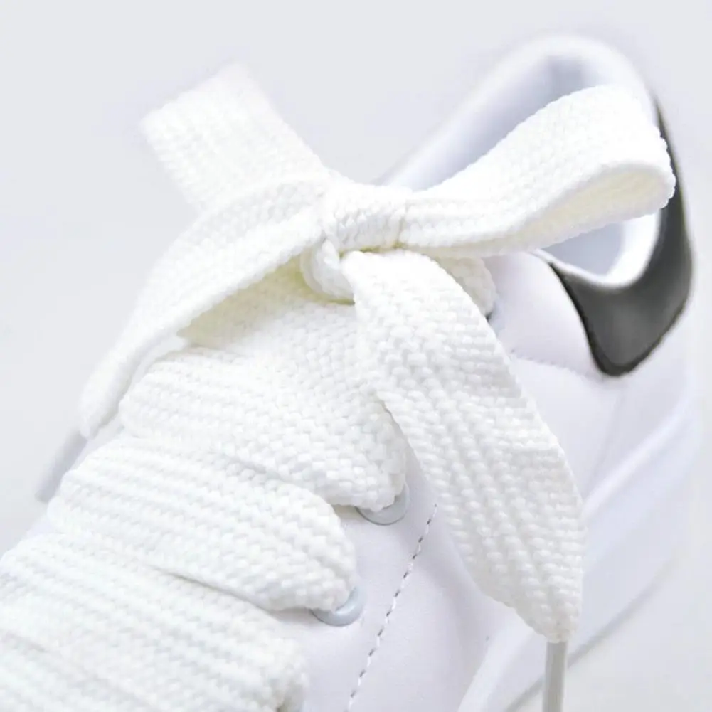 1.5CM Wide Double Layered Shoelaces Sports Rope Non Elastic Sports White Shoelaces Sports Shoe Laces