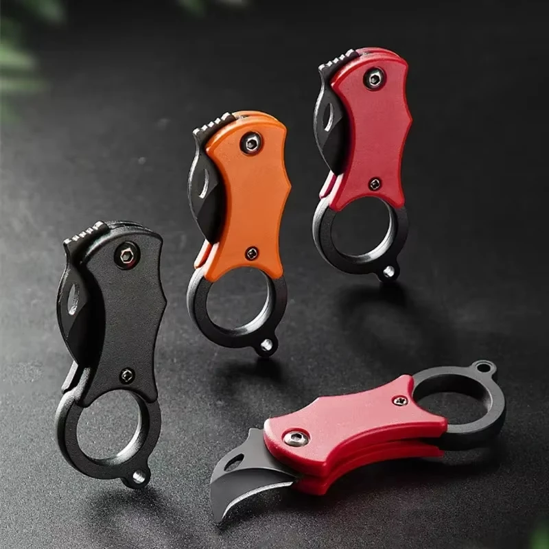 Mini Canivete de Bolso em Aço Inoxidável Portátil para Camping Ferramenta EDC com Corrente Lâmina Fixa Multiuso Pequeno Descascador