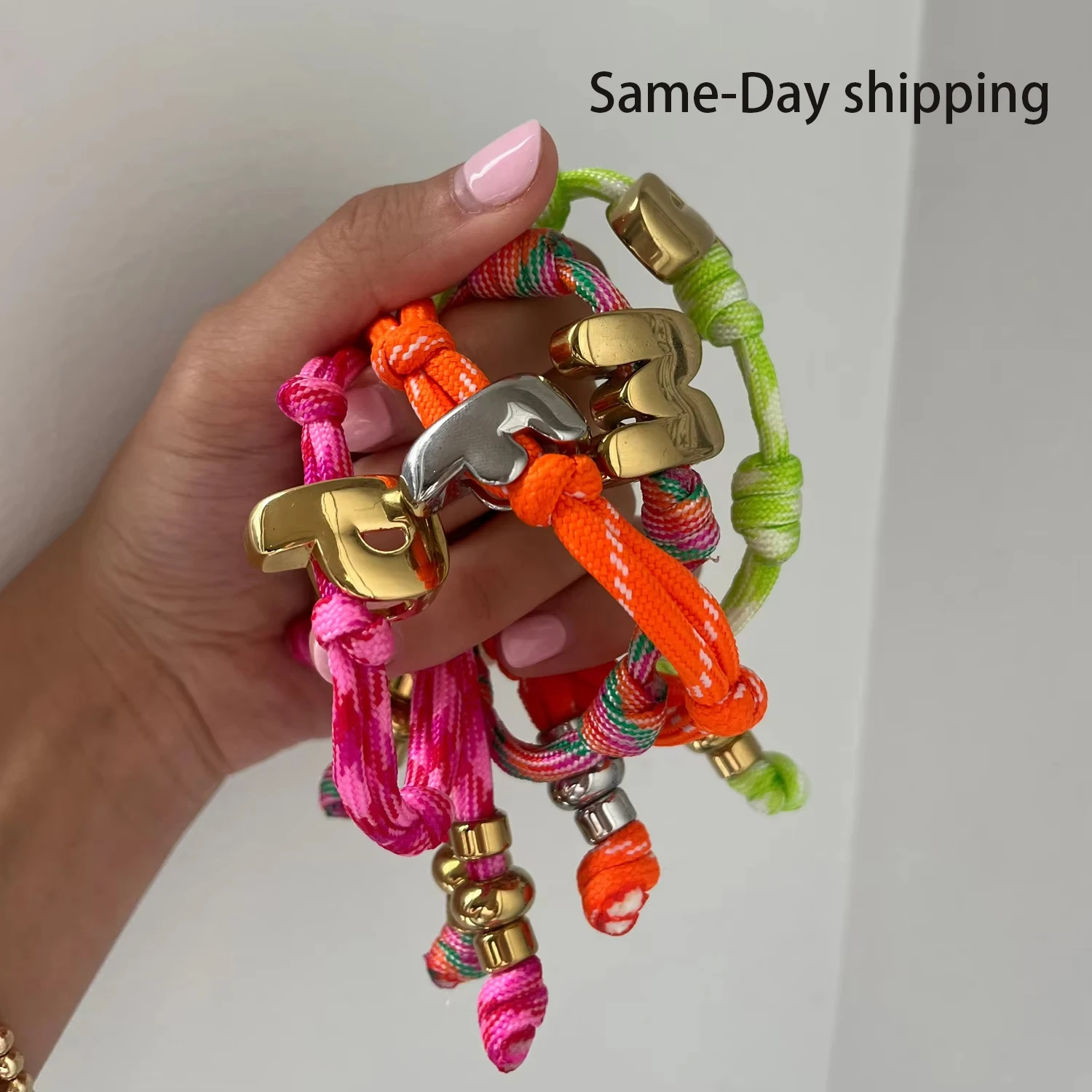 Dive In Initial Bracelet DIY Bubbles Handmade Braided String Letter Bracelet Women Charm Sweet Colorful Beaded Heart JewelryGift