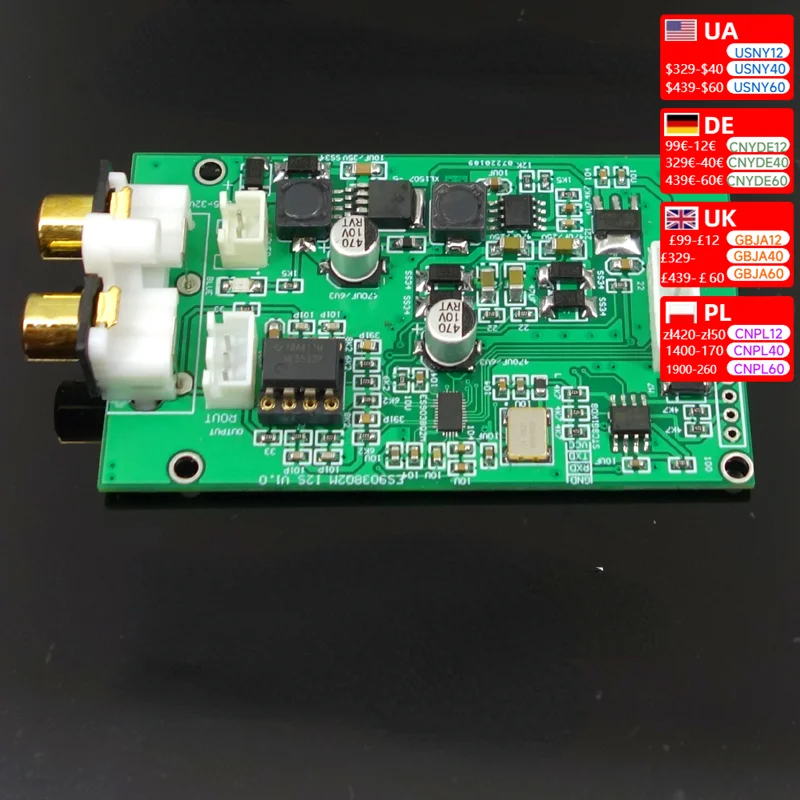 ES9038 I2S input Board 32Bit DSD512 For Upgrade Decoder DAC Player