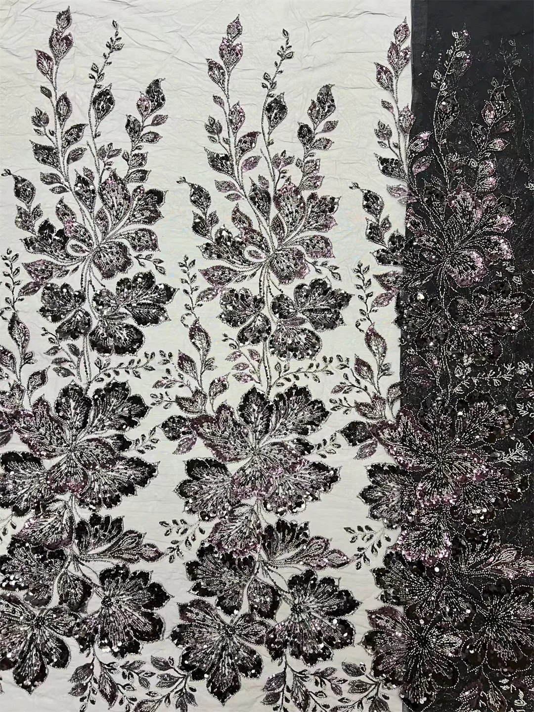 Luxury French Embroidery Beaded Sequins Lace Fabric for Wedding Dress African Nigerian Style Sewing Material 2026