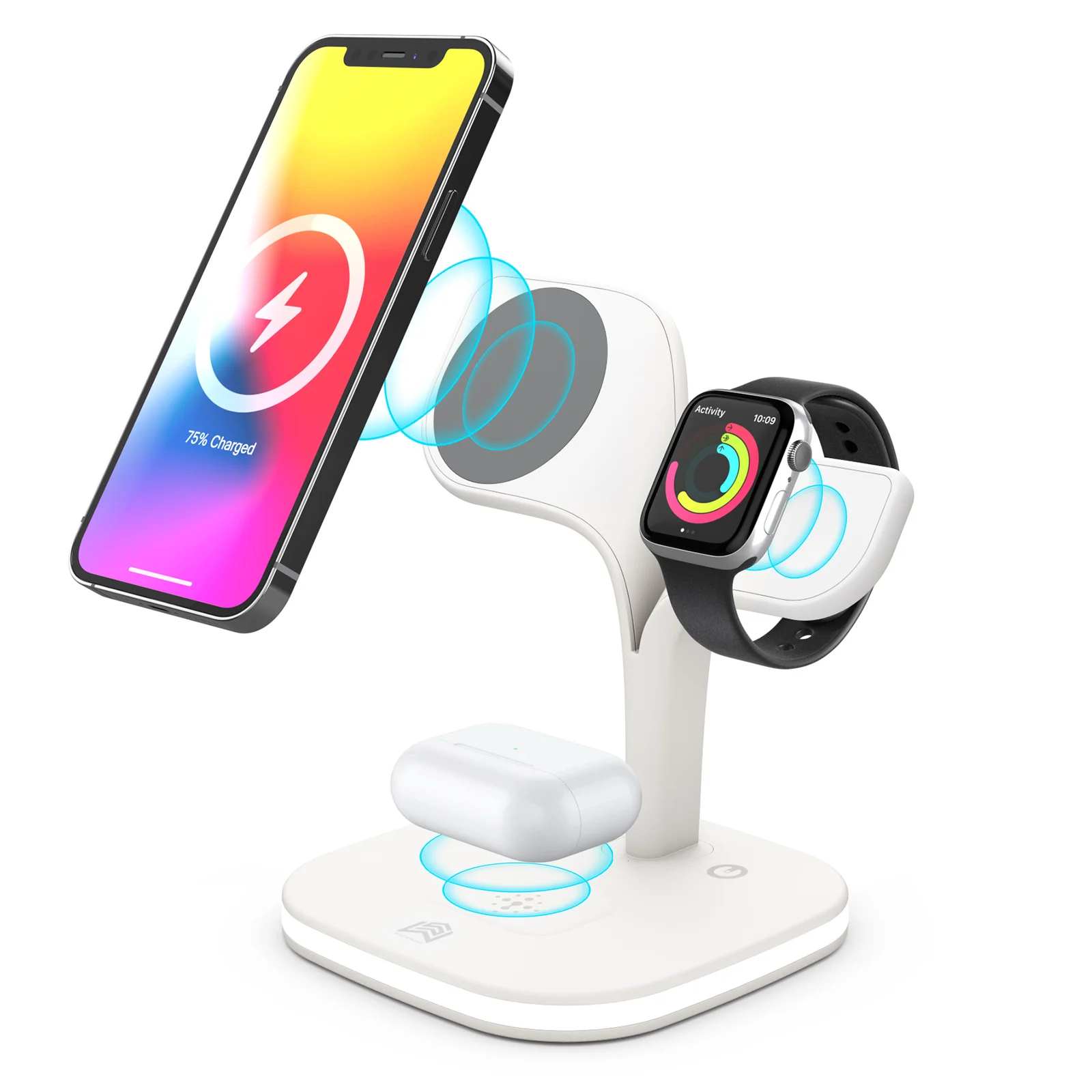 5in1 Wireless Charger 15W Mobile Fast Charging Stand Suitable for Apple Watch, Earphones, Wireless Charging Night Light