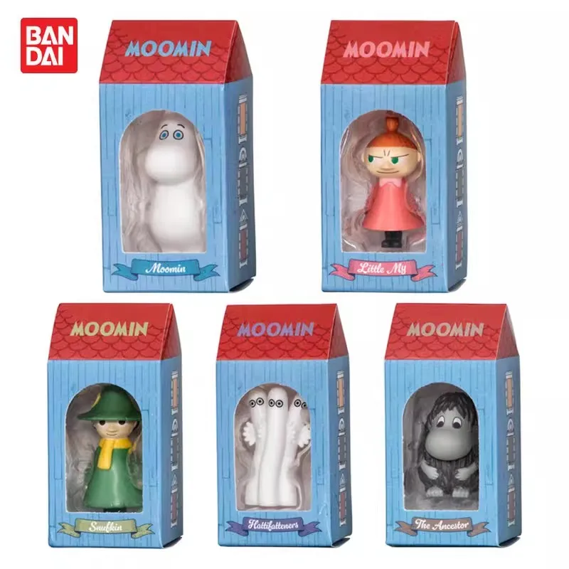 

Оригинальные миниатюрные фигурки Муми-троллей Bandai Gashapon, 5 шт., коллекционные модели, украшения, подарок для детей