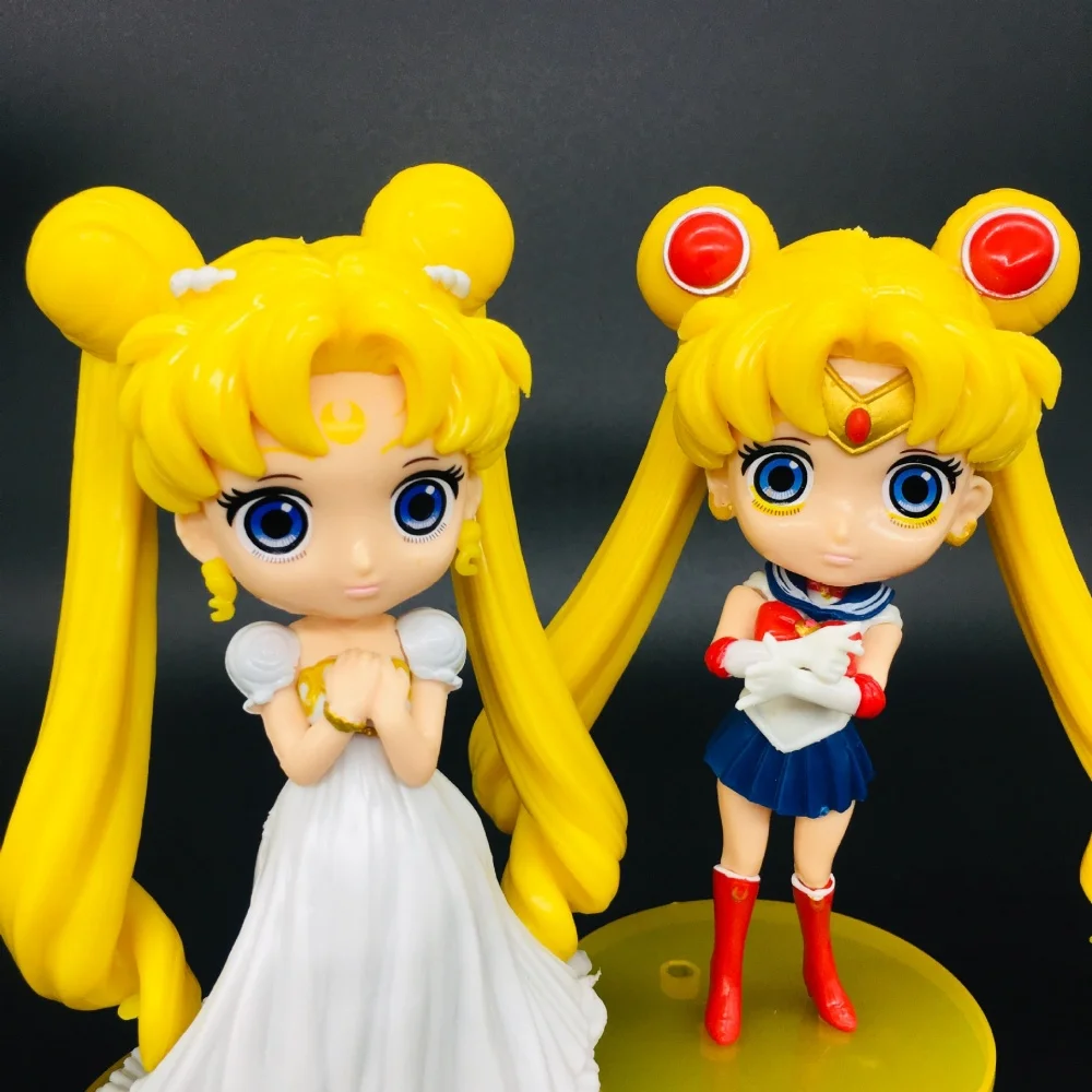 14cm Anime Sailor Moon Tsukino Usagi Figurine Statue PVC Action Figure Car Ornamen Toy Cake Decoration Collection Model Gift view 3