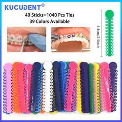 KUCUDENT 1040 Pcs Dental Orthodontic Ligature Ties Elastic Rubber Bands Braces For Teeth Dentistry Ligatures Materials 39 Colors