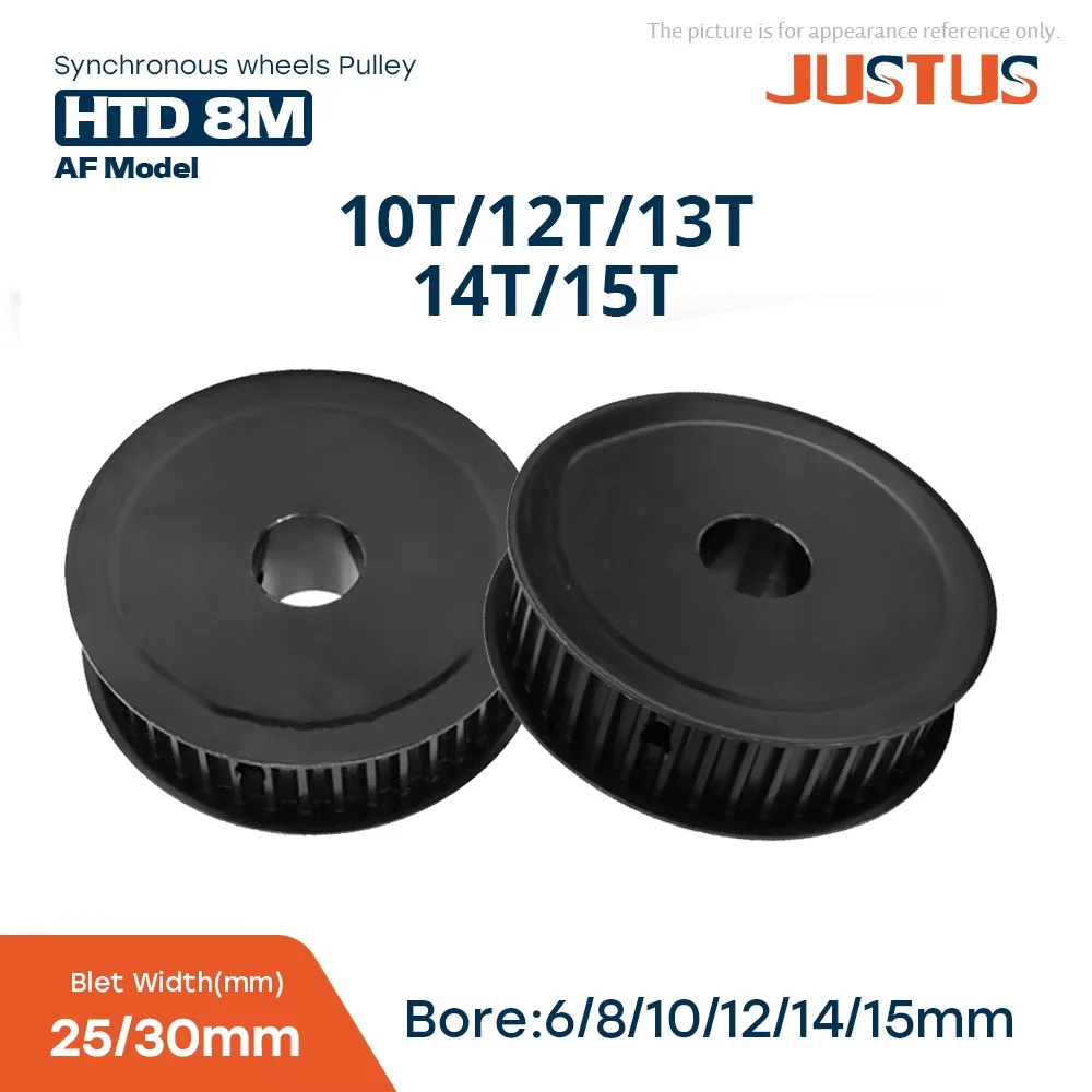 

HTD 8M 10T/12T/13T/14T/15 Teeth Black Steel Synchronous Wheels Pitch 8mm Bore 6-15mm Slot Width 27/32mm for Belt Width 25/30mm