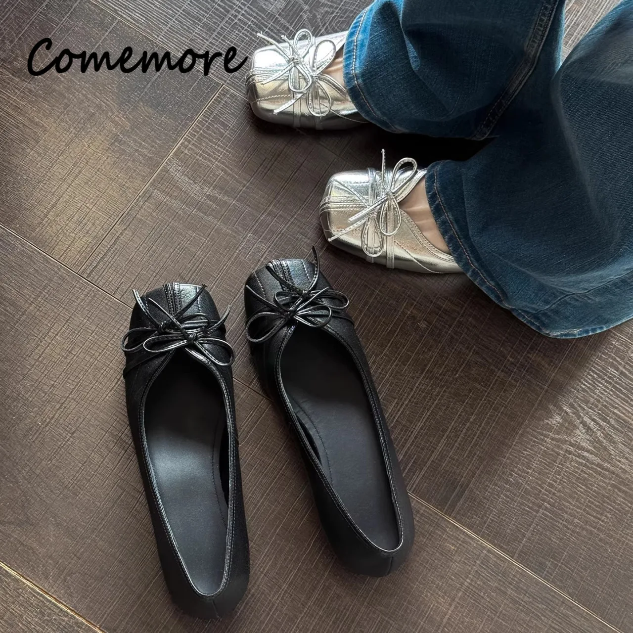 

New Women's Flats Soft Ballet Shoes Fashion Bowknot Slip on Loafers Comfort Casual Ladies No Slip Street Style Female Footwears