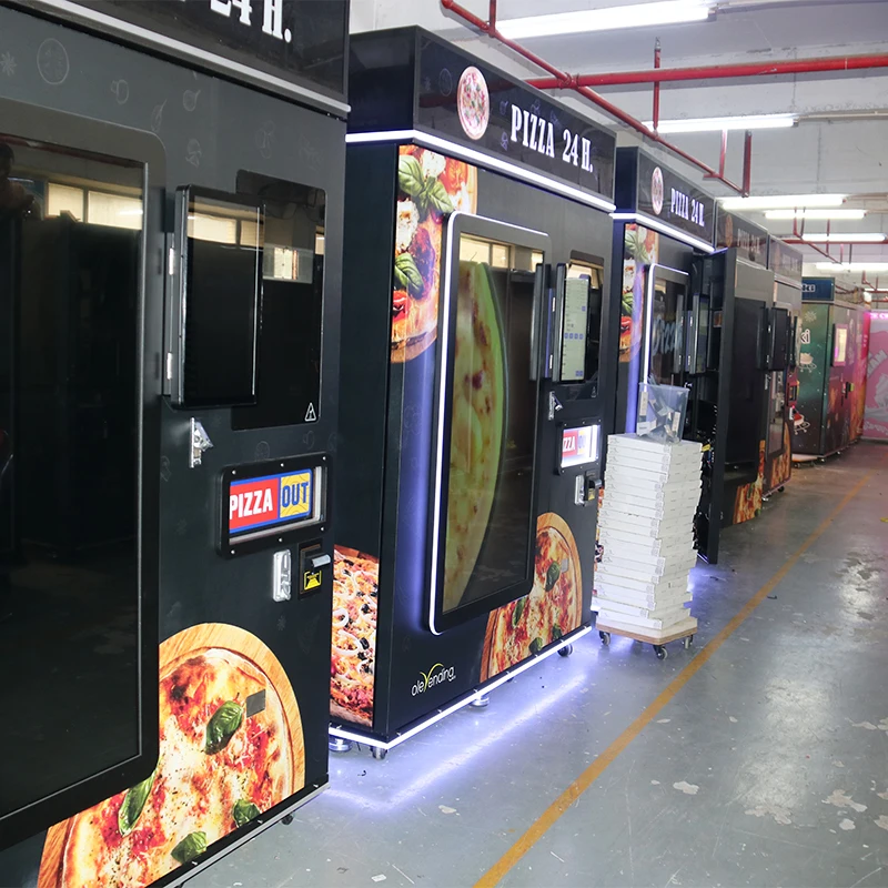 Customized Smart Outdoor Fully Automatic Pizza Vending Machine With 55-inch Touch Screen And Remote Monitoring