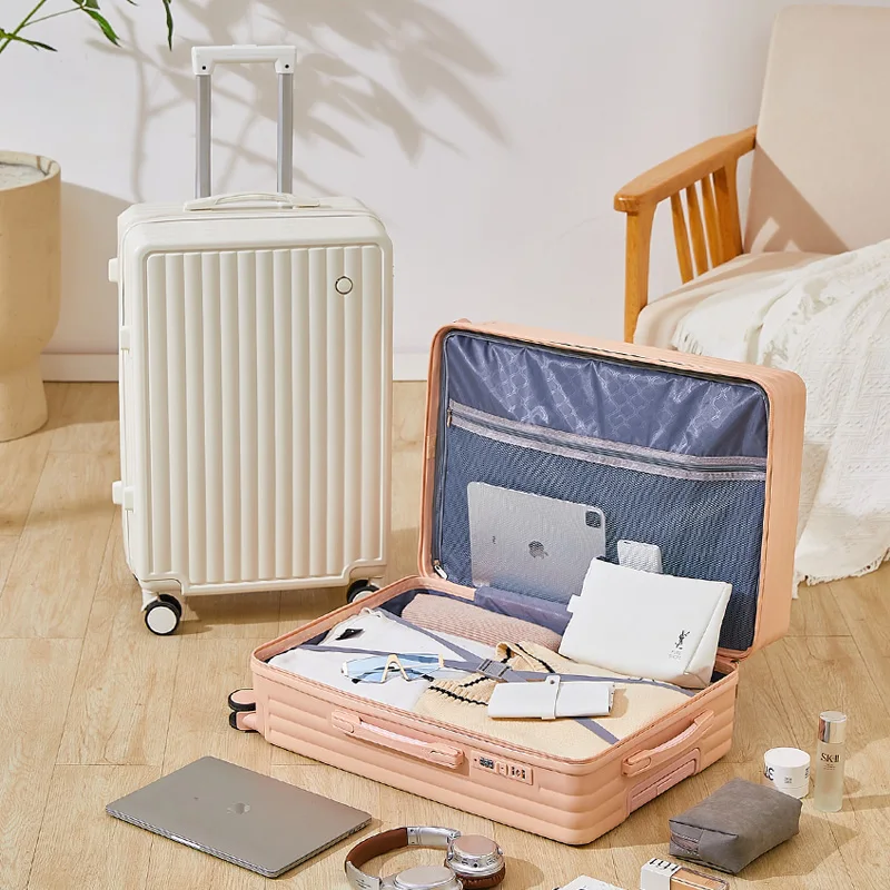 حقيبة سفر بمقبض سفر مقاس 20/24/28 بوصة مع عجلات عالمية لكل من الرجال والنساء خفيفة الوزن وسعة كبيرة