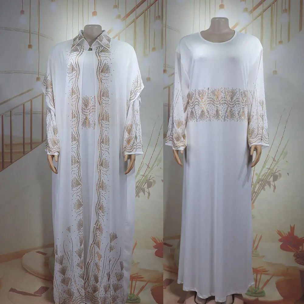 豪華な婦人服、アフリカの婦人服、アフリカの民族衣装、トルコの婦人服、ツーピースセット、結婚式のゲスト衣装