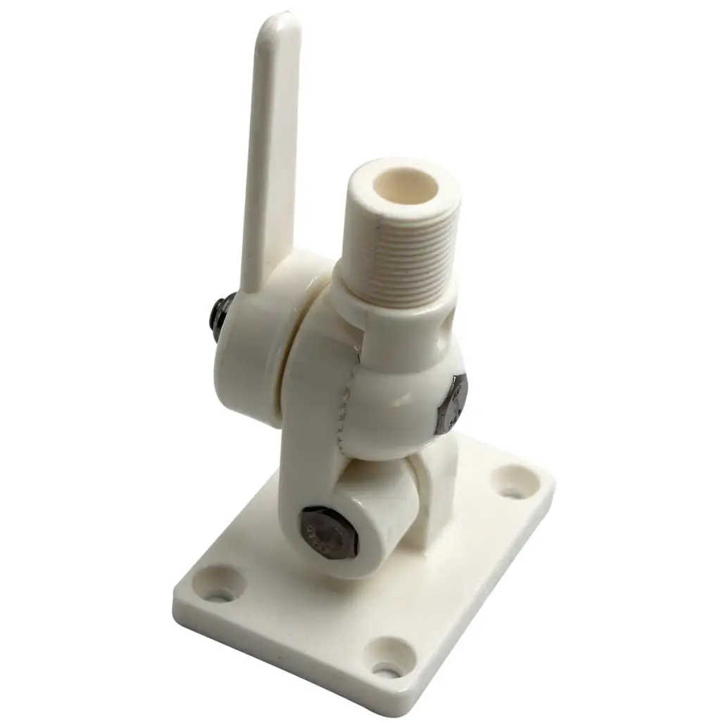 

White Nylon Boat Antenna Base Deck Mount Bracket Marine Ratchet Stand for Sailing Vessel Accessories
