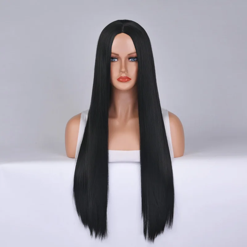 

Daily Halloween COS Colorful Festival Hot-Selling Women's Middle Part Long Straight Hair Synthetic Wig