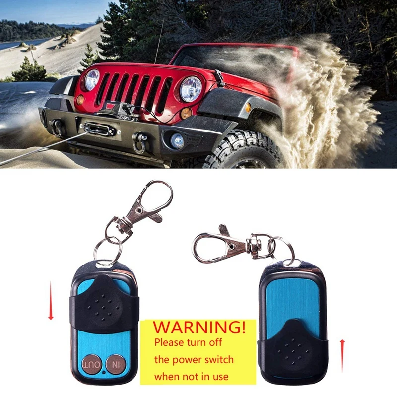 Wireless Winch Remote Control Kit For Truck Jeep- ATV SUV 12V Switch Handset - With Two Keychain Remotes