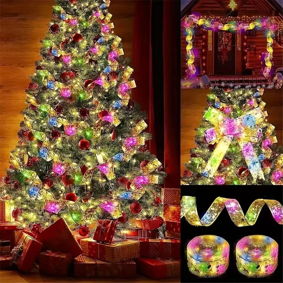 Fita de natal luz de fadas decoração de natal para casa 2025 diy arcos luz da corda ornamentos de árvore decoração de natal ano novo 2026