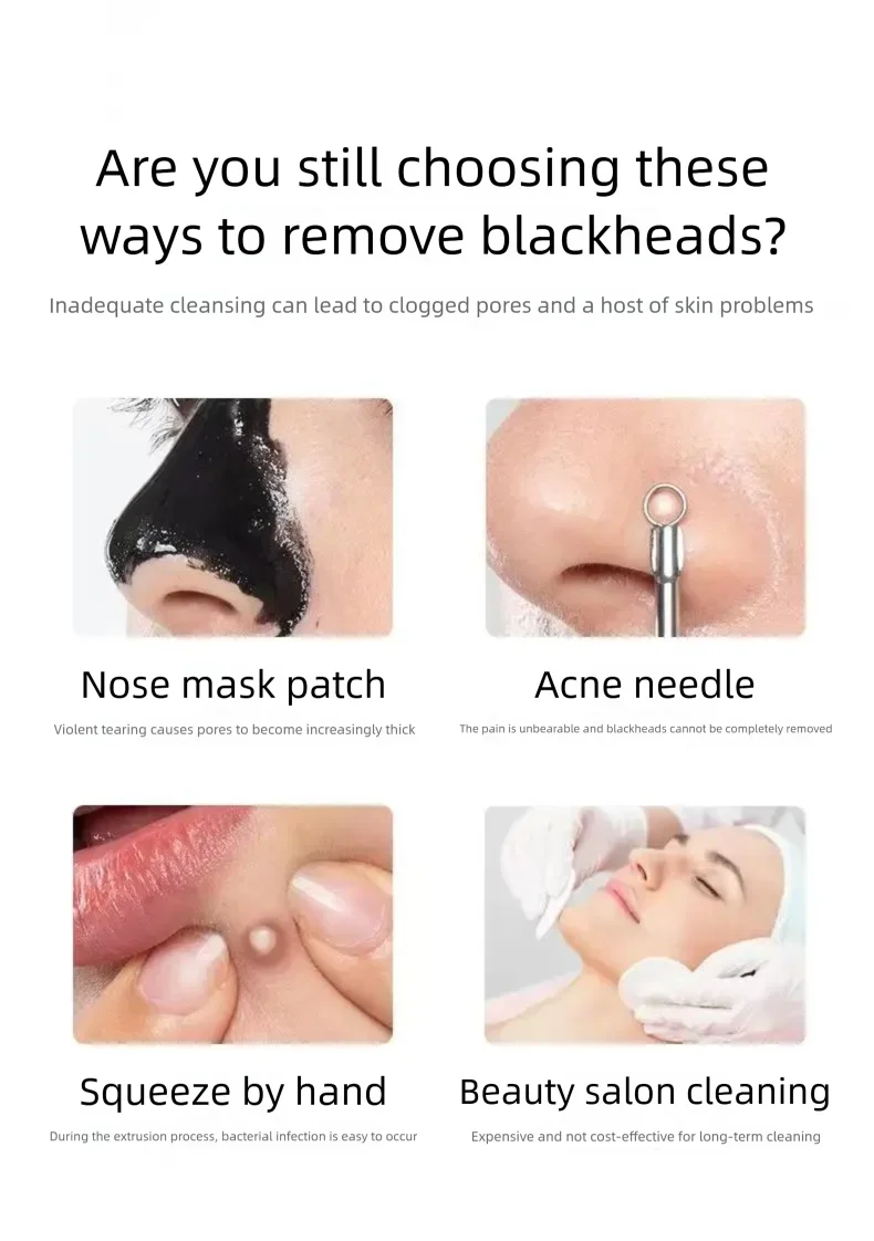 Ultrasonic Vibration Beauty Instrument Blackhead Removal Facial Acne Pore Cleaner Skin Care Tool with Shovel Design