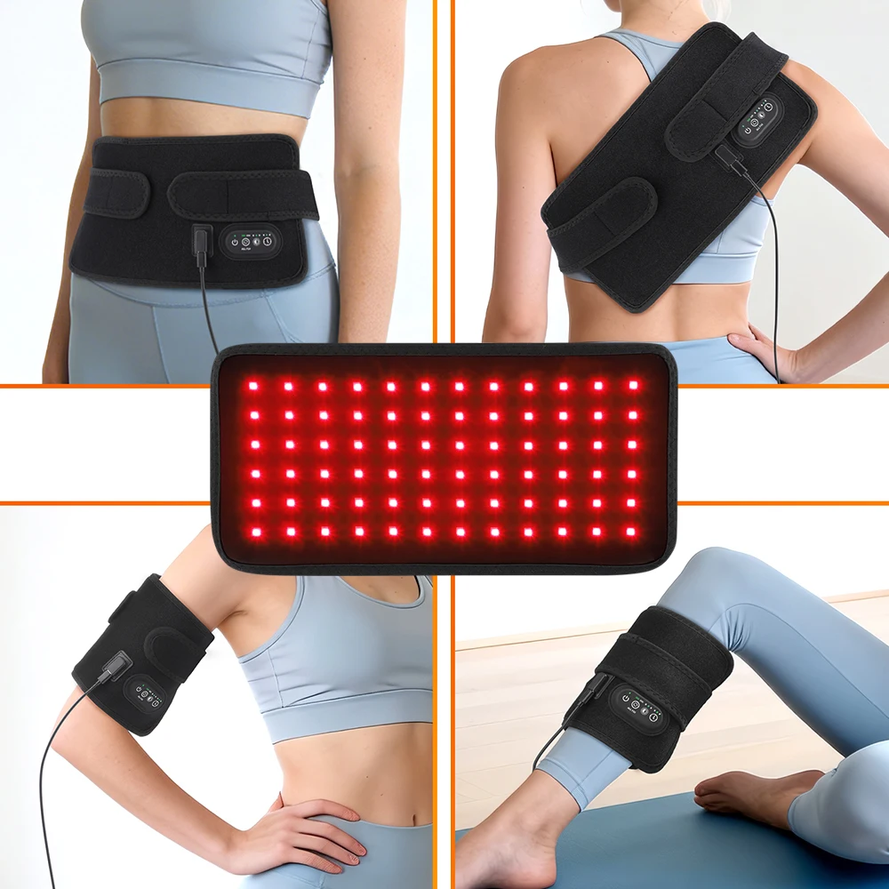 Custom Design 660nm 850nm Infrared Heated Body Wrap Belt Electric Red Light Therapy Pad for Waist Back Belly Hand Legs Relief