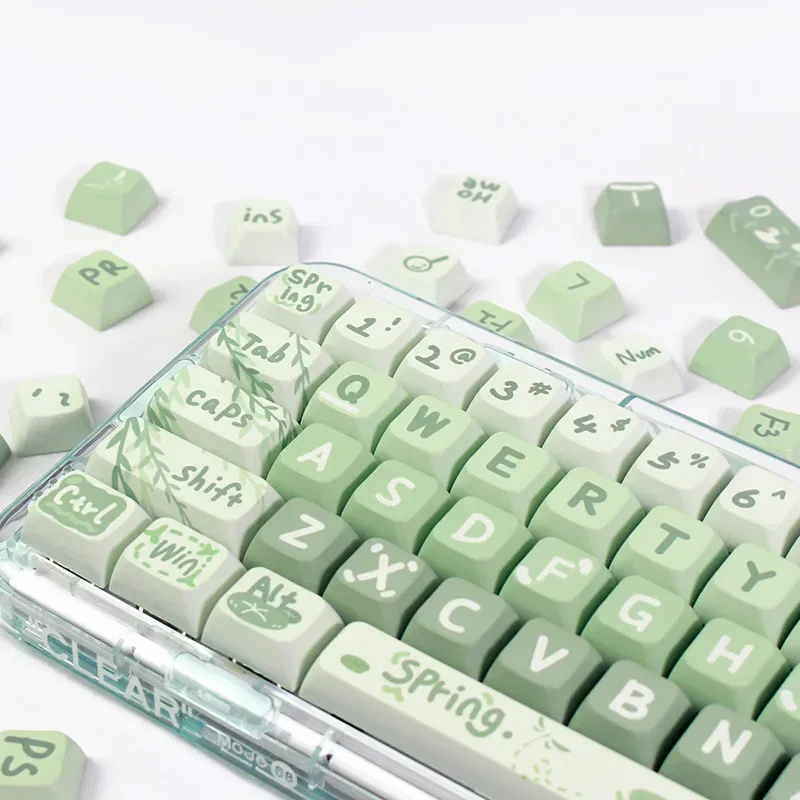 Spring Outing Green Series Xda Keycaps, Mechanical Keyboards, Customized Personalized Keycaps, Sublimated Pbt