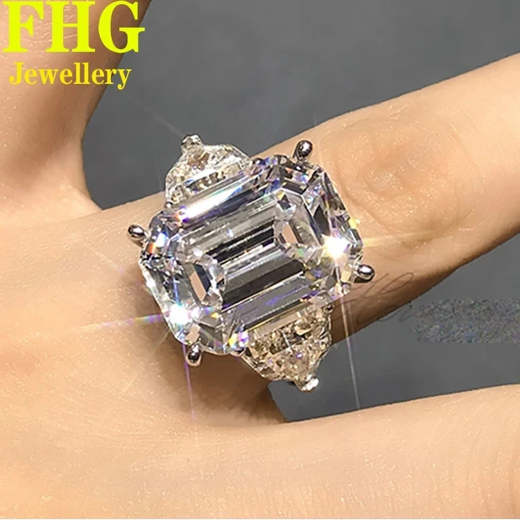 

1 2 3 4 5Carat Emerald Shape Au585 14K White Gold Ring DVVS1 Moissanite Diamond ring Women Wedding Party Engagement birthday