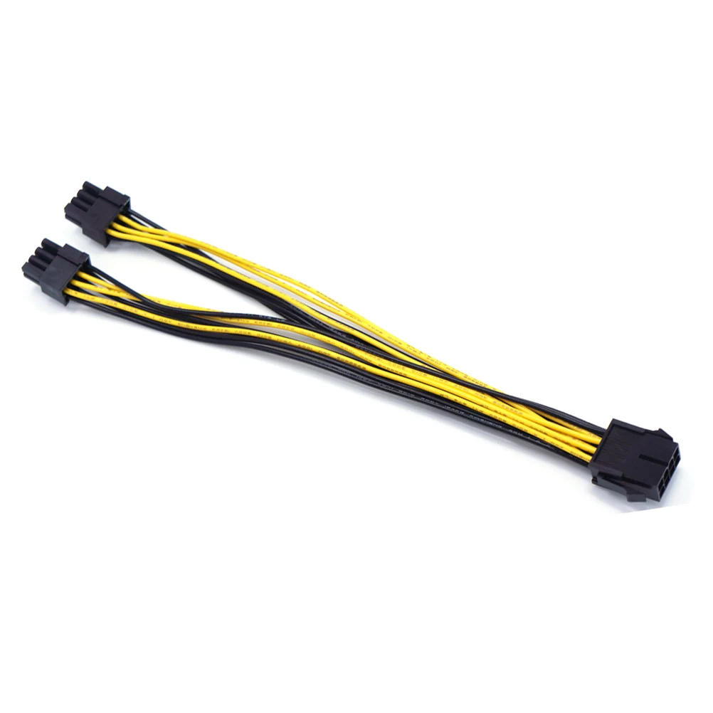 

8 Pin Power Line Black Cable Graphics +P Male GPU Video Supply Splitter Extension Cord for Card