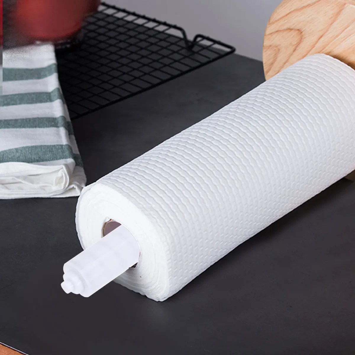 

2Pcs White Toilet Paper Roller Spring Loaded Bathroom Holder Universal Fit Easy Replacement
