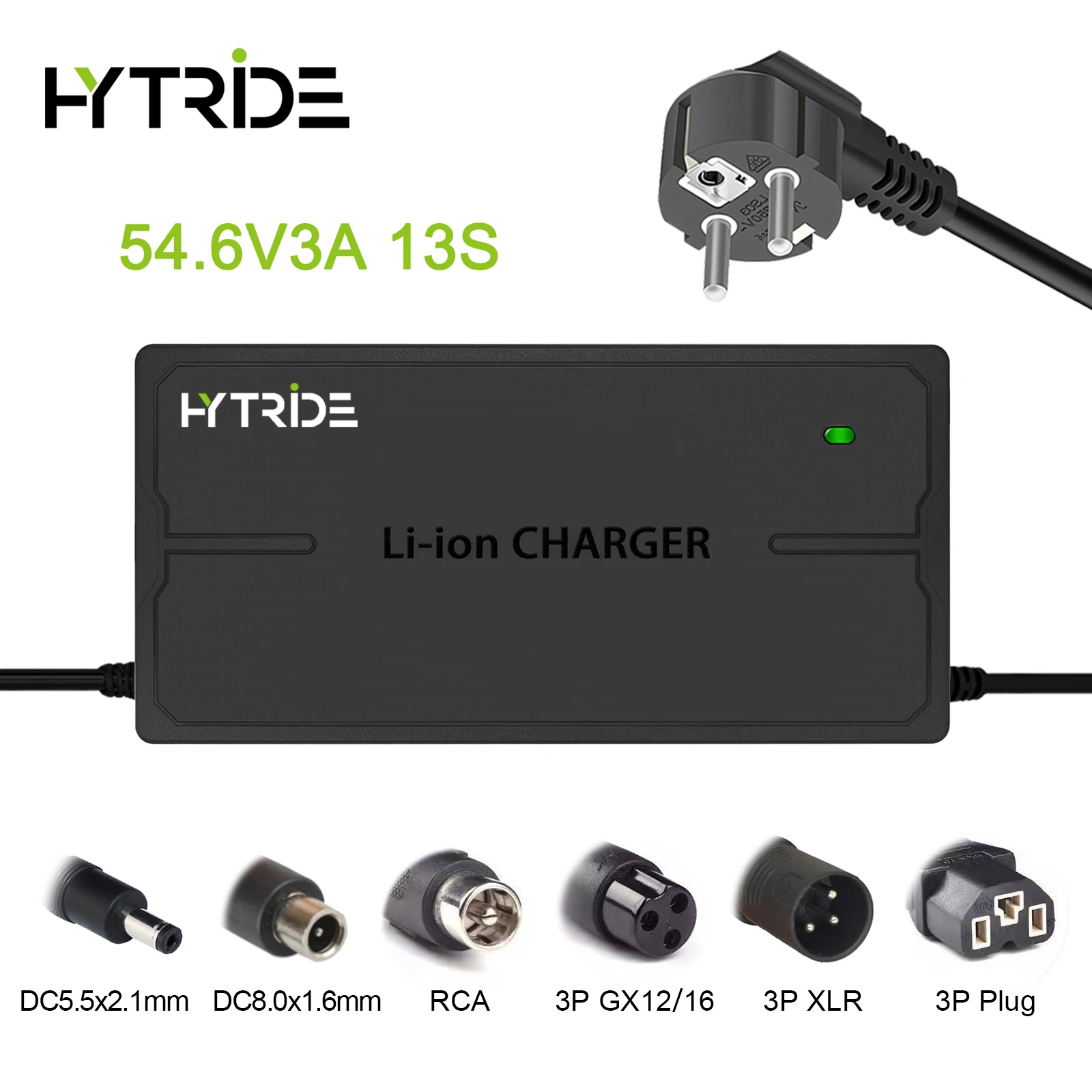 

HYTRIDE 54.6V 3A Lithium Battery Charger 54.6V 3A Charger for 13S 48V Li-ion Battery Pack,CE Certified