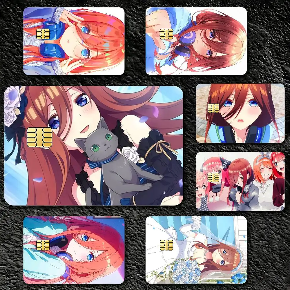 

TQQ M-Miku N-Nakano Credit Card Skin Stickers For VISA Bank Bus Metro Access Card Protective Film Cover Sticker