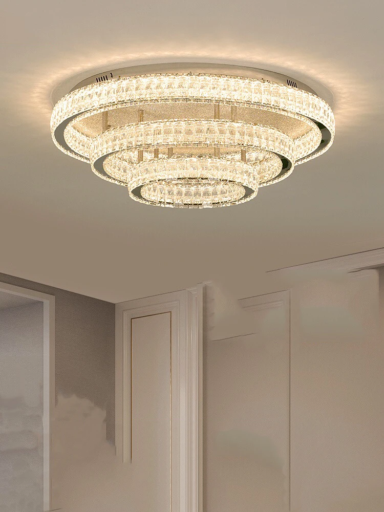 lampadas de teto led para decoracao lustre fulsh mount luxo luzes de cristal brilho dourado sala e quarto 2024 01