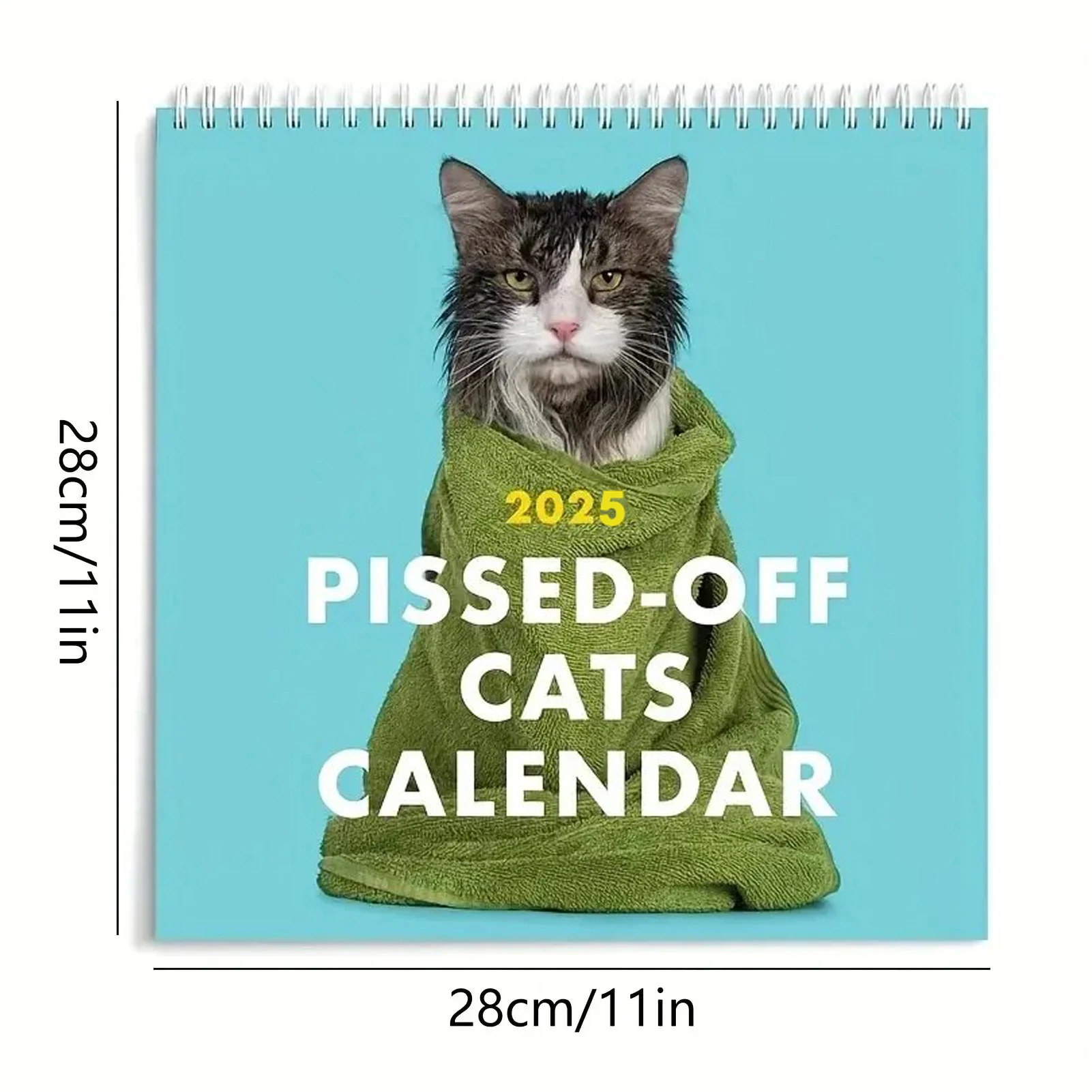 2025 New Kawaii Pissed-Off Cat English Calendar Wall Calendar Cute Desk Accessories Office Supplies Every Day Can Be Celebrated