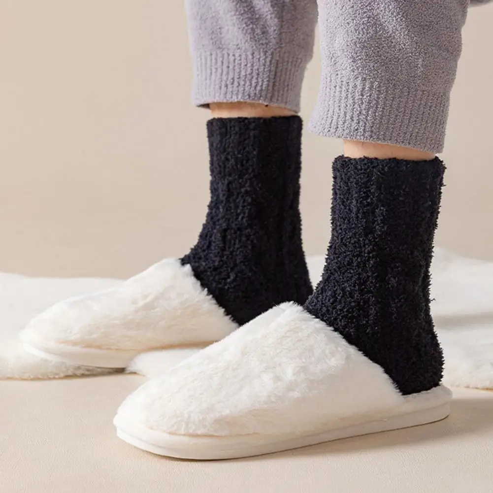 

Floor Socks Cozy Coral Fleece Slipper Socks for Women Thick Winter Thermal Sleep Socks Soft Warm Mid-calf Fuzzy Breathable