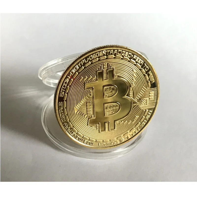 10Gold-plated Bitcoin Coin - Collect Artwork/Memorial Gift/EntityBTCImitation product/Antique Metal Crafts
