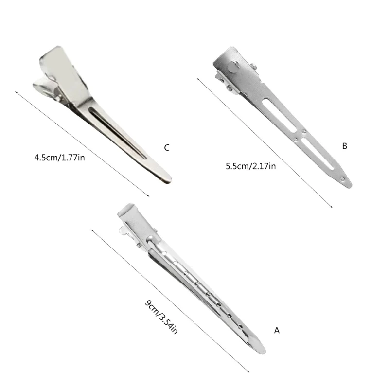 Silver Duckbill Hair Clip | Easy Sectioning - usage example