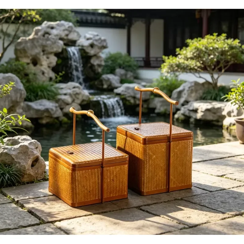 Chinese SICHUAN Handmade Bamboo Woven Round Storage Basket Eco Friendly Space Saving Hanging Organizer Folk Art Wall Decor