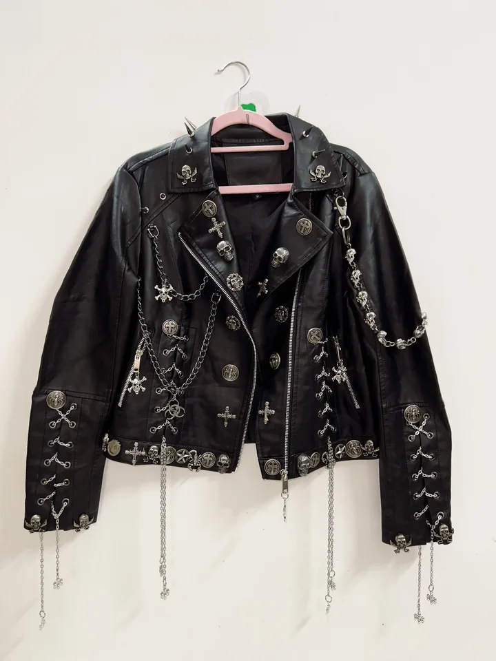 ジャケット・アウター archive grunge leather jacket y2k black archive grunge real leather jacket punk - メルカリ