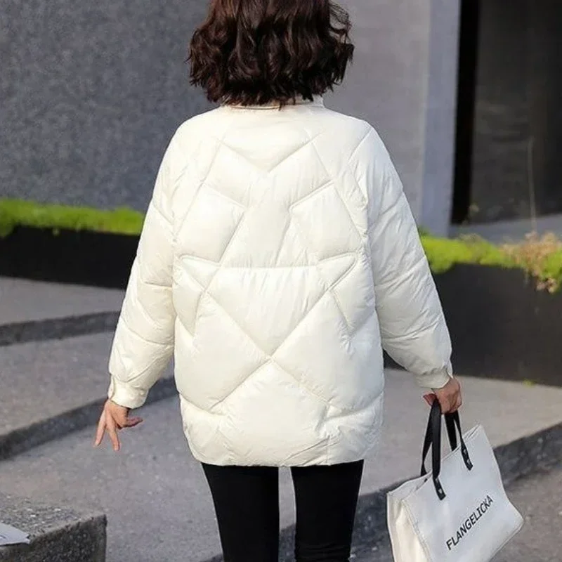 

Zip-up Solid Color Women's Coat Large Jacket Korean Style Clothing Cold Warm Winter on Sale Lady Parka High Quality Clothes 2024