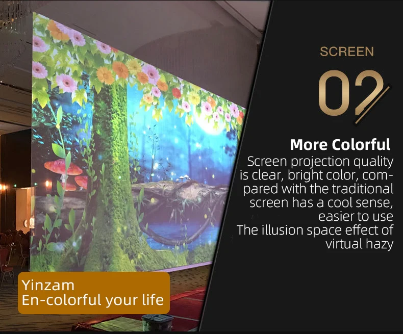 2025 New Holographic Projection Mesh Screen Grey 3d Hologram Effect Mesh Hologram Gauze Projector Stage Screen Mesh Customized