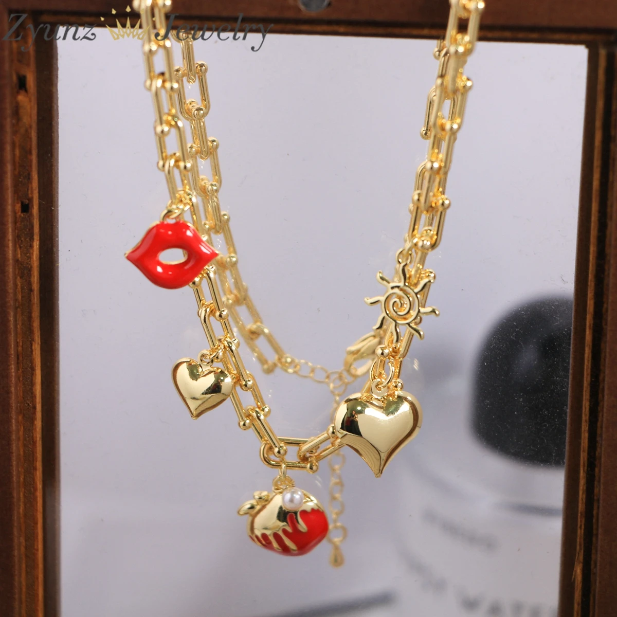 5pcs, Statement U Shaped Clavicle Chain Heart Star Necklaces Chokers for Women Gold Plated Jewelry