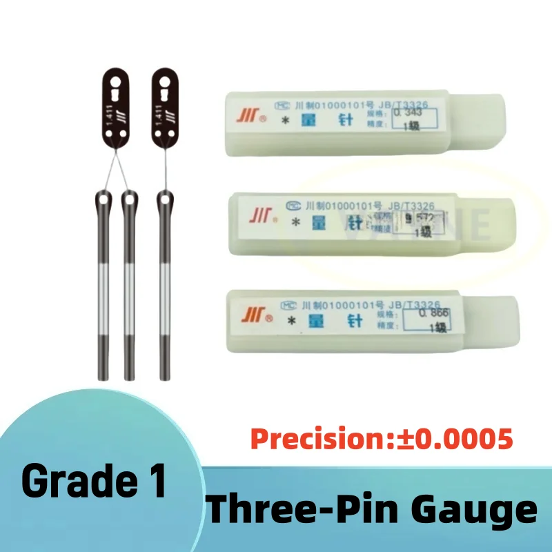 1set(3pcs) 1 Grade Three Pin Gauge External Thread Middle Diameter Pin Gauge Tool 0.118-6.585 Pin Gauge Thread Measuring Tool