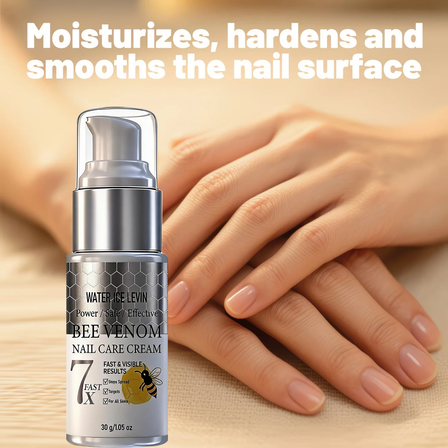 Water Ice Levin Bee Venom Nail Care Cream 30g Moisturizing Firming Nourishing Daily Nail Maintenance Cream for All Skin Types