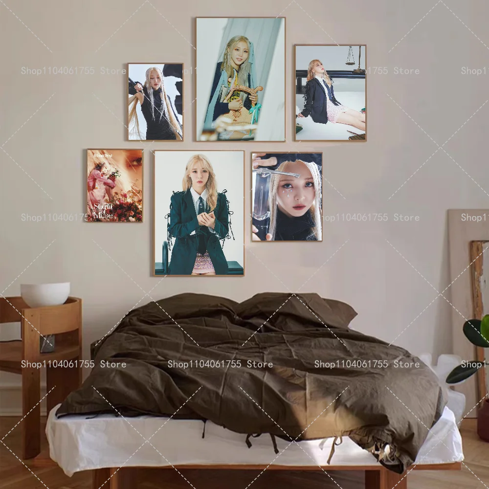 1PC Singer MOONBYUL Poster Self-adhesive Art Waterproof Paper Sticker Coffee House Bar Room Wall Decor