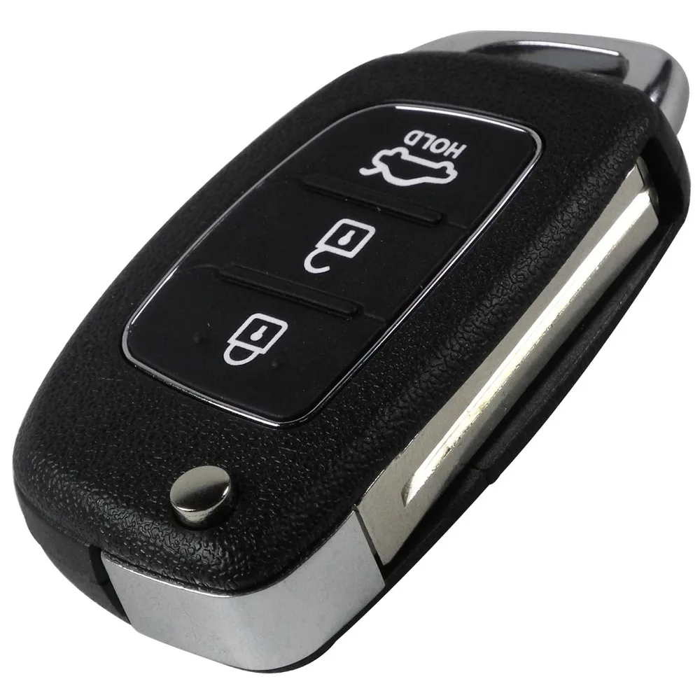 jingyuqin 3/4 Buttons Flip Folding Remote Key Fob Shell For Hyundai HB20 SANTA FE IX35 IX45 Accent I40 TOY40 Key Case