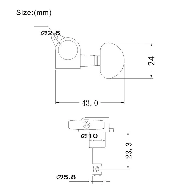 ABKV-Guitar Locked String Tuners Tuning Peg Key Machine Heads Semicircle Button For Acoustic Electric Guitar Acoustic Guitar Tun