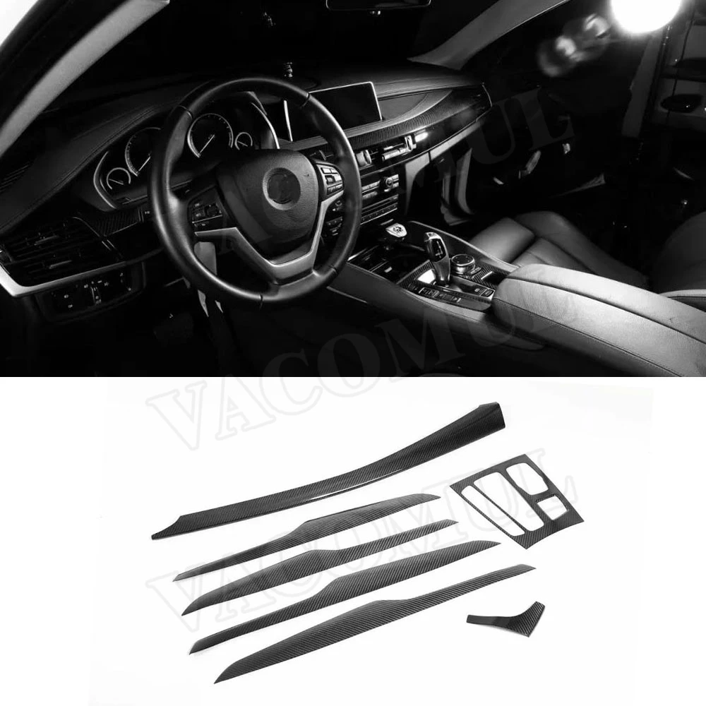 

VACOMUL Dry Carbon Fiber Interior Center Console Gear Shift Panel Trim Door Handle Frame Cover For BMW X5 F15 X6 F16 2015-2019
