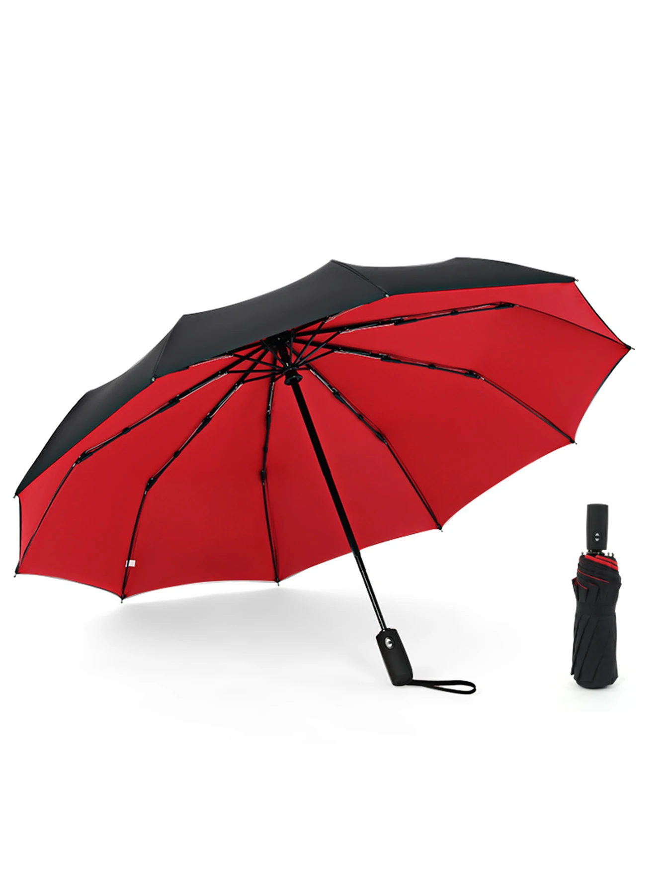 Spot double-layer umbrella, fully automatic reinforced windproof, men\'s and women\'s sunny umbrella, advertising umbrella