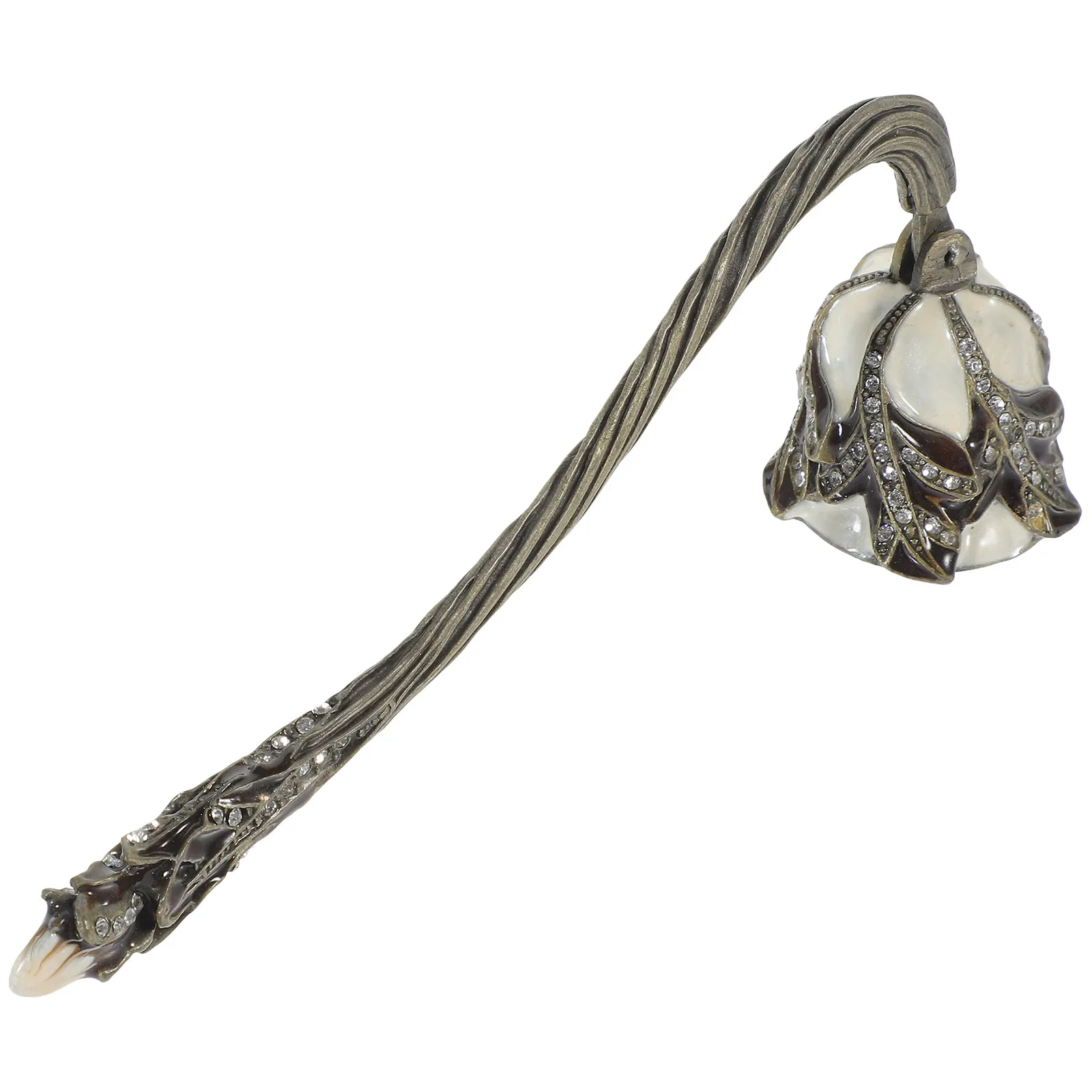 Vintage Rhinestone Inlaid Zinc Alloy Snuffer Long Handle Safe Extinguish Tool for Home Lovers Gift Aromatherapy
