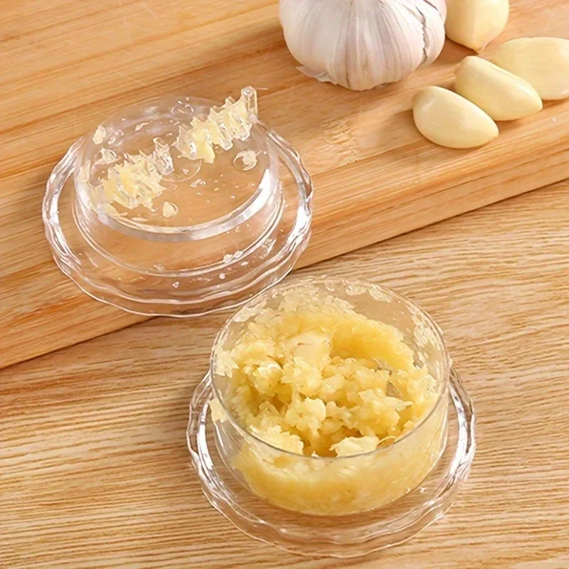 1/2 Stück Manueller Tragbarer Knoblauchzerkleinerer - Drehbares Küchengerät zum Zerkleinern von Knoblauch und Ingwer, Einfach zu Bedienen und zu Reinigen – Detail 4