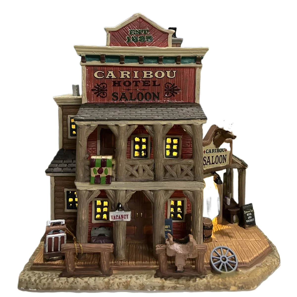 Lemax Creative Ceramic Night Light House Miniature Version of European Building Home Furnishing Living Room Ornament Gifts